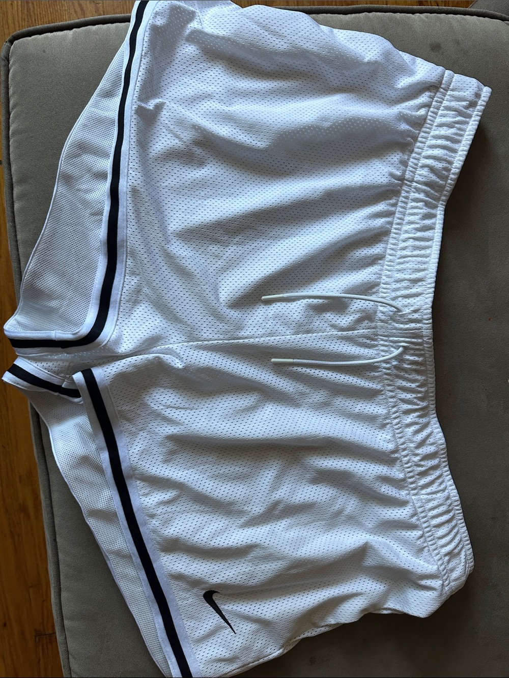 Nike White mesh with Black Stripe Trim